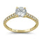 Solid 14K Yellow Gold Solitaire Round Clear Engagement Ring - 01WS01